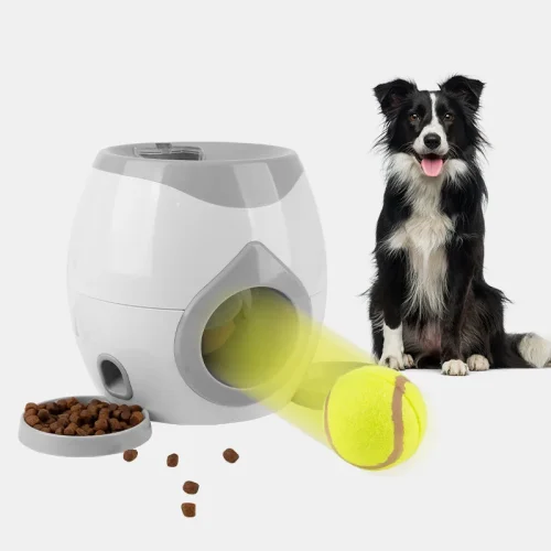 Automatic Dog Ball Launcher & Treat Dispenser – Interactive Fetch Toy