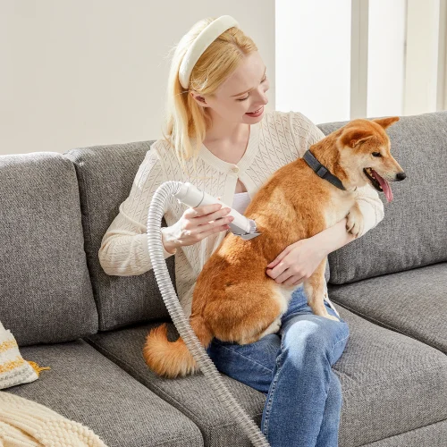 2.5L Professional Pet Grooming Vacuum Kit 3 Suction Modes and 5 Groomer Tools with Cordless Low Noise