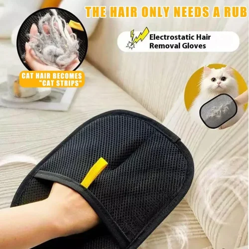 Washable pet hair removal glove for clothes and furniture